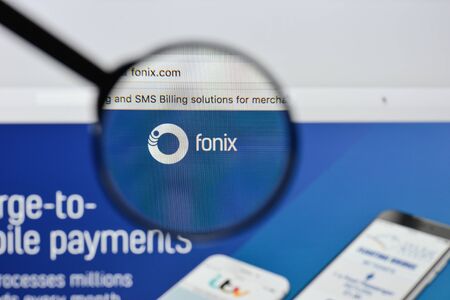 Milan, Italy - August 20, 2018: Fonix website homepage. Fonix logo visible.のeditorial素材