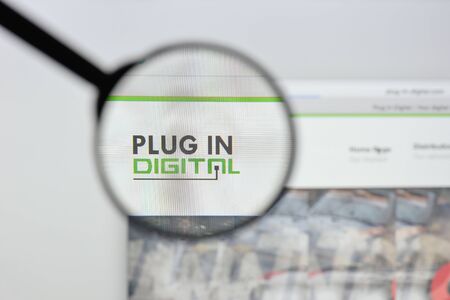 Milan, Italy - August 20, 2018: Plug In Digital website homepage. Plug In Digital logo visible.のeditorial素材