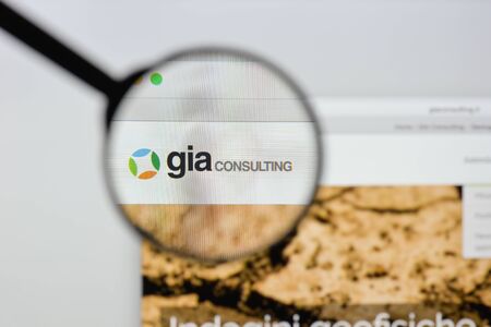 Milan, Italy - August 20, 2018: G.I.A. Consulting website homepage. G.I.A. Consulting logo visible.のeditorial素材