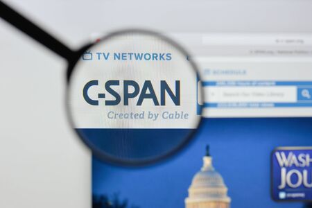 Milan, Italy - August 20, 2018: CSPAN website homepage. CSPAN logo visible.のeditorial素材