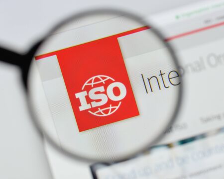 Milan, Italy - August 20, 2018: ISO - International Organization for Standardization website homepage. ISO - International Organization for Standardization logo visible.のeditorial素材