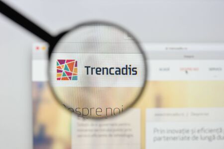 Milan, Italy - August 20, 2018: Trencadis website homepage. Trencadis logo visible.のeditorial素材