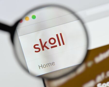 Milan, Italy - August 20, 2018: Skoll Foundation website homepage. Skoll Foundation logo visible.のeditorial素材