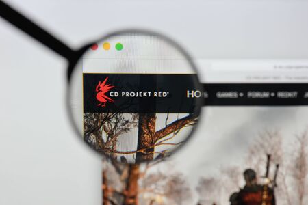 Milan, Italy - August 20, 2018: CD PROJEKT website homepage. CD PROJEKT logo visible.のeditorial素材