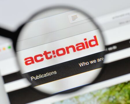 Milan, Italy - August 20, 2018: ActionAid website homepage. ActionAid logo visible.のeditorial素材