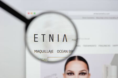 Milan, Italy - August 20, 2018: Etnia Dreams website homepage. Etnia Dreams logo visible.のeditorial素材