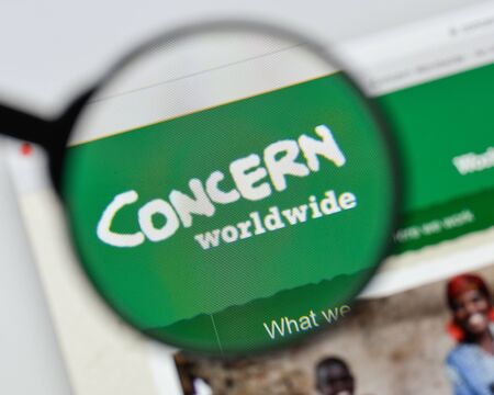 Milan, Italy - August 20, 2018: Concern website homepage. Concern logo visible.のeditorial素材