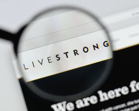 Milan, Italy - August 20, 2018: livestrong website homepage. livestrong logo visible.のeditorial素材