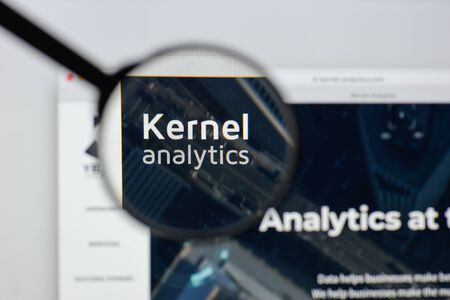 Milan, Italy - August 20, 2018: Kernel Analytics website homepage. Kernel Analytics logo visible.のeditorial素材