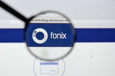 Milan, Italy - August 20, 2018: Fonix website homepage. Fonix logo visible.のeditorial素材