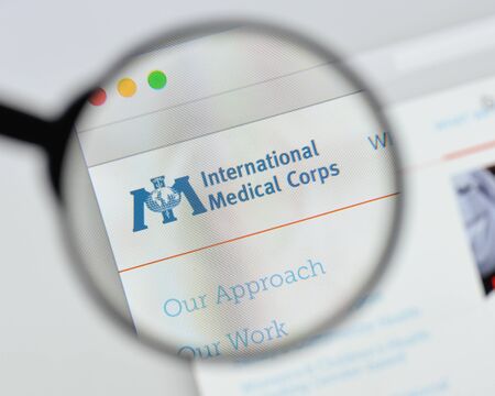 Milan, Italy - August 20, 2018: International Medical Corps website homepage. International Medical Corps logo visible.のeditorial素材