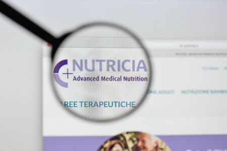 Milan, Italy - August 20, 2018: Nutricia website homepage. Nutricia logo visible.のeditorial素材