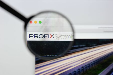 Milan, Italy - August 20, 2018: Profix Systemleasing website homepage. Profix Systemleasing logo visible.のeditorial素材