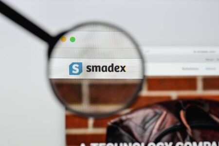 Milan, Italy - August 20, 2018: Smadex website homepage. Smadex logo visible.のeditorial素材