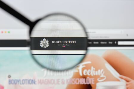 Milan, Italy - August 20, 2018: Bademeisterei Kosmetikmanufaktur website homepage. Bademeisterei Kosmetikmanufaktur logo visible.のeditorial素材