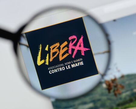 Milan, Italy - August 20, 2018: Libera website homepage. Libera logo visible.のeditorial素材