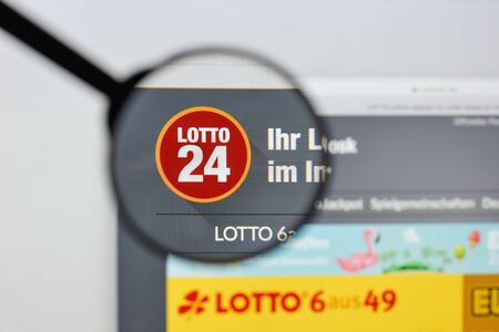 Milan, Italy - August 20, 2018: Lotto24 website homepage. Lotto24 logo visible.のeditorial素材