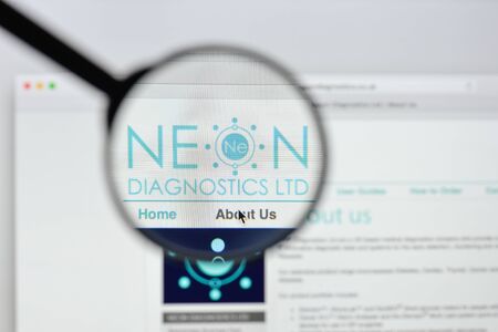 Milan, Italy - August 20, 2018: Neon Diagnostics website homepage. Neon Diagnostics logo visible.のeditorial素材