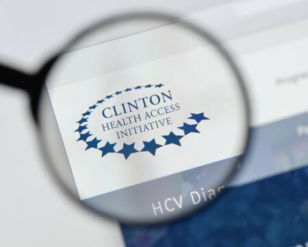 Milan, Italy - August 20, 2018: Clinton Health Access Initiative website homepage. Clinton Health Access Initiative logo visible.のeditorial素材