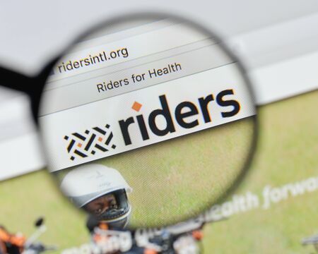 Milan, Italy - August 20, 2018: Riders for Health website homepage. Riders for Health logo visible.のeditorial素材