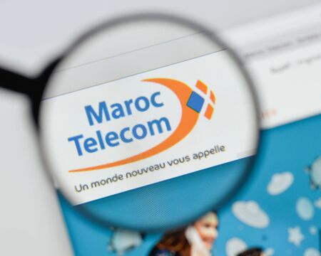 Milan, Italy - August 20, 2018: Maroc Telecom website homepage. Maroc Telecom logo visible.のeditorial素材