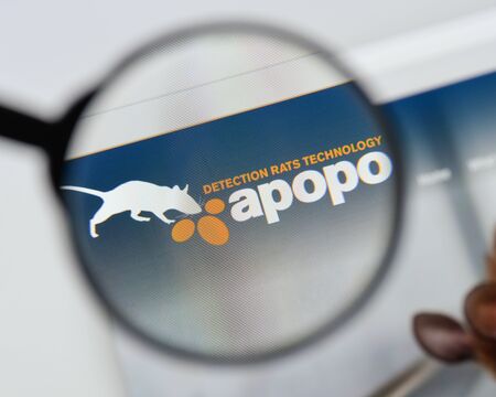 Milan, Italy - August 20, 2018: Apopo website homepage. Apopo logo visible.のeditorial素材