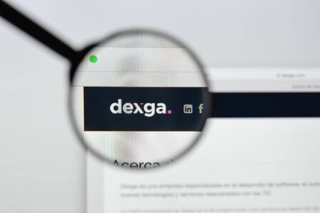 Milan, Italy - August 20, 2018: Dexga Technologies website homepage. Dexga Technologies logo visible.のeditorial素材