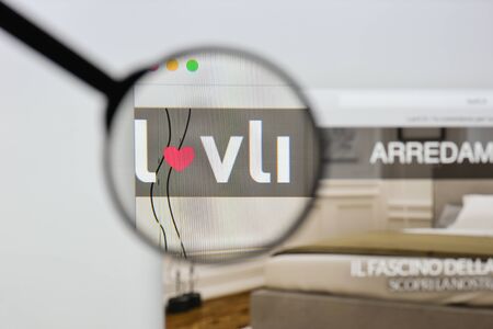 Milan, Italy - August 20, 2018: Lovli website homepage. Lovli logo visible.のeditorial素材