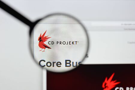 Milan, Italy - August 20, 2018: CD PROJEKT website homepage. CD PROJEKT logo visible.のeditorial素材