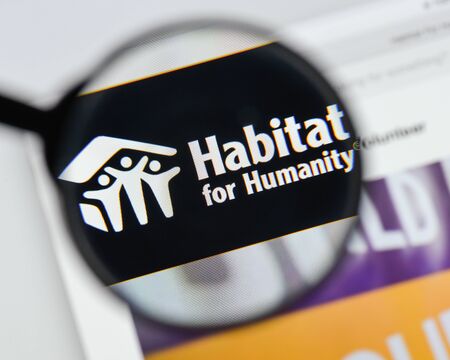 Milan, Italy - August 20, 2018: Habitat org website homepage. Habitat org logo visible.のeditorial素材