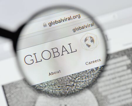 Milan, Italy - August 20, 2018: Global Viral Forecasting Initiative website homepage. Global Viral Forecasting Initiative logo visible.のeditorial素材