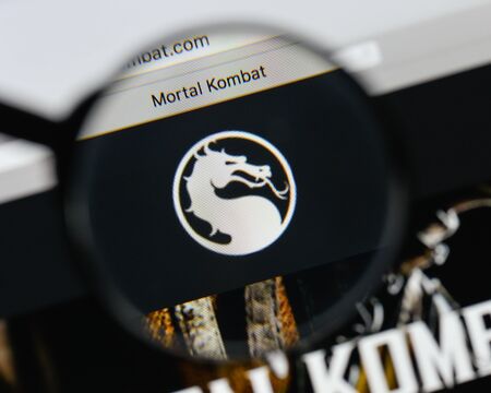Milan, Italy - August 20, 2018: Mortal Kombat X website homepage. Mortal Kombat X logo visible.のeditorial素材