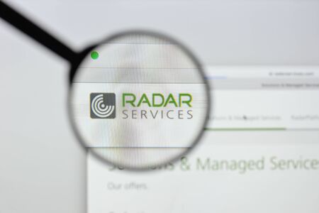 Milan, Italy - August 20, 2018: Radar Services Smart IT-Security website homepage. Radar Services Smart IT-Security logo visible.のeditorial素材