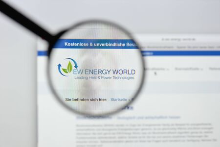 Milan, Italy - August 20, 2018: EWÂ Energy World website homepage. EWÂ Energy World logo visible.のeditorial素材