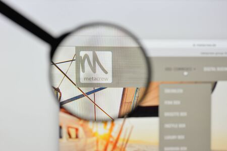 Milan, Italy - August 20, 2018: Metacrew Group website homepage. Metacrew Group logo visible.のeditorial素材