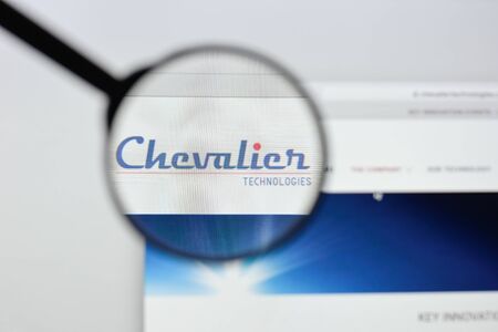 Milan, Italy - August 20, 2018: Chevalier Technologies website homepage. Chevalier Technologies logo visible.のeditorial素材