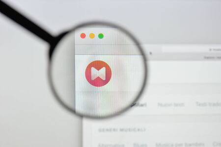 Milan, Italy - August 20, 2018: MUSIXMATCH website homepage. MUSIXMATCH logo visible.のeditorial素材