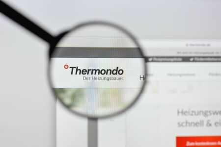 Milan, Italy - August 20, 2018: Thermondo website homepage. Thermondo logo visible.のeditorial素材