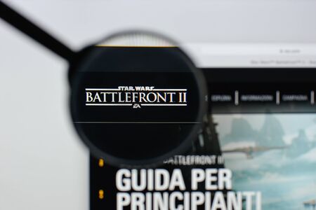 Milan, Italy - August 20, 2018: Star Wars Battlefront II website homepage. Star Wars Battlefront II logo visible.のeditorial素材