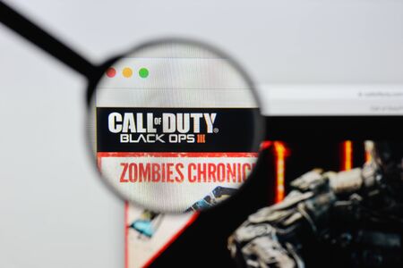 Milan, Italy - August 20, 2018: Call Of Duty: Black Ops III website homepage. Call Of Duty: Black Ops III logo visible.のeditorial素材