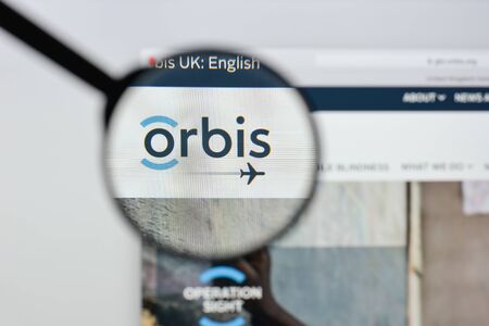 Milan, Italy - August 20, 2018: orbis international website homepage. orbis international logo visible.のeditorial素材