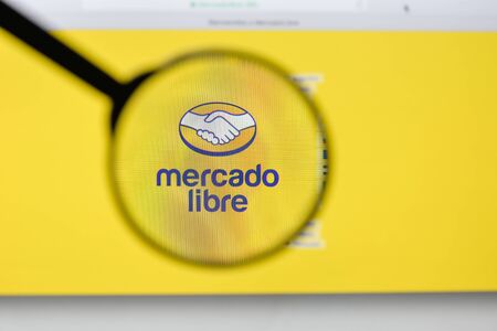 Milan, Italy - August 20, 2018: Mercado Libre website homepage. Mercado Libre logo visible.のeditorial素材