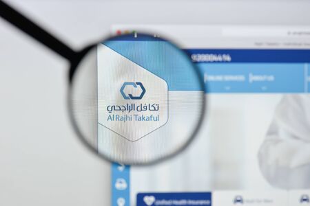 Milan, Italy - August 20, 2018: Al Rajhi Takaful website homepage. Al Rajhi Takaful logo visible.のeditorial素材