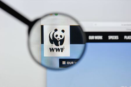 Milan, Italy - August 20, 2018: WWF website homepage. WWF logo visible.のeditorial素材