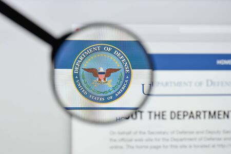 Milan, Italy - August 20, 2018: U.S. Dept of Defense website homepage. U.S. Dept of Defense logo visible.のeditorial素材