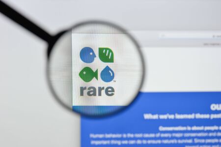 Milan, Italy - August 20, 2018: Rare website homepage. Rare logo visible.のeditorial素材