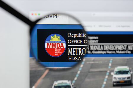 Milan, Italy - August 20, 2018: Official MMDA website homepage. Official MMDA logo visible.のeditorial素材