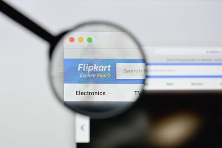 Milan, Italy - August 20, 2018: Flipkart website homepage. Flipkart logo visible.のeditorial素材