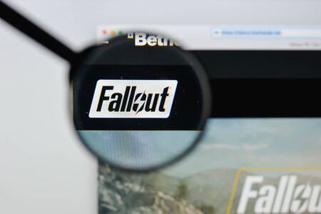 Milan, Italy - August 20, 2018: Fallout 4 website homepage. Fallout 4 logo visible.のeditorial素材