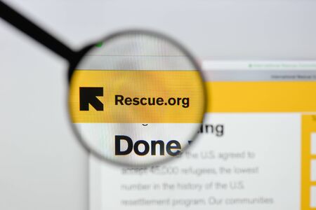 Milan, Italy - August 20, 2018: International Rescue Committee website homepage. International Rescue Committee logo visible.のeditorial素材